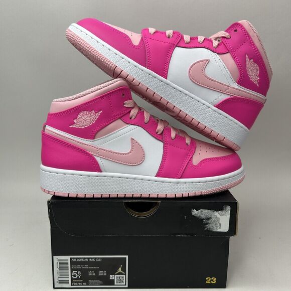 Nike Shoes - Nike Shoes Air Jordan 1 Mid GS “Fierce Pink/Barbie” 2023